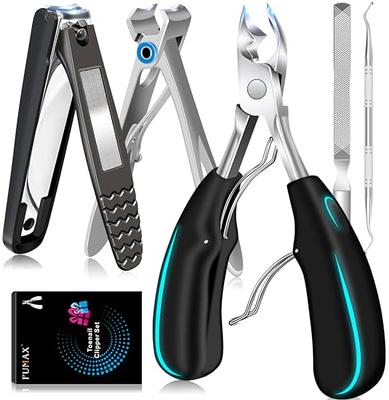 Toenail Clippers for Seniors Thick Toenails, Toe Nail Clippers Adult Thick  Nails Long Handle, Heavy Duty Nail Clippers Kit 6Pcs Black