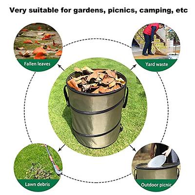 33-Gallon Outdoor Pop-Up Garbage Can - Collapsible Trash Can and Trash Bag  Holder for Yard Waste Bags and Leaf Bags