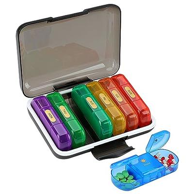  Pill Organizer 4 Times A Day, Pill Box 4 Times A Day 7 Day -  Acedada Weekly Medicine Box Organizer with Separate Case, Portable Daily Pill  Container Dispenser for Vitamin, Fish