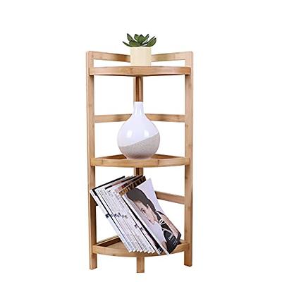 Organize It All 3 Tier Bamboo Bathroom Corner Storage Shelf