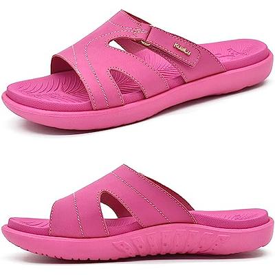 KuaiLu Womens Fashion Orthotic Slides Ladies Lightweight Athletic Yoga Mat  Sandals Slip On Thick Cushion Slippers Sandals With Comfortable Plantar  Fasciitis Arch Support (9, Rose red, numeric_9) - Yahoo Shopping