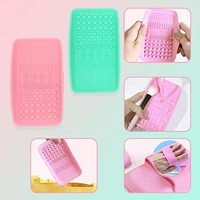 FRCOLOR 2pcs 2 1 Makeup Brush Storage Box Make up Cleaning Mat Makeup Brush  Mat Makeup Brush Cleaning Mat Silicone Holder Silicone Makeup Mat Makeup