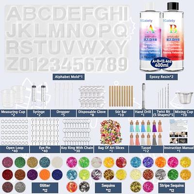 Letters Resin Mold Jewelry Kits Alphabet Craft Gift DIY Epoxy Resin  Keychain Casting Silicone Mold Making Kit Supply