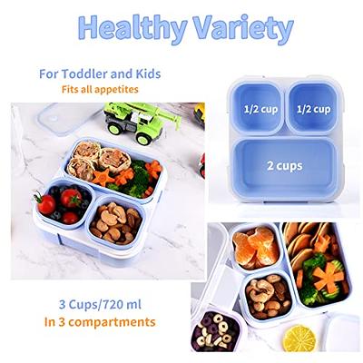 Genteen Premium Kids Lunch Box - Kids Chill Bento Box with 3 Compartments  and Removable Ice Pack for Measl and Snacks,Toddler Lunch Box for