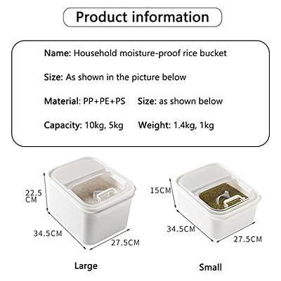 Rice Dispenser Container, Clamshell Rice Container, 22/11lbs Rice  Container, Kitchen Container Barrel, Rice Storage Container Plastic, for  Whole