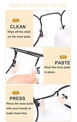 SURMAP Eyeglass Nose Pads, Soft Silicone Adhesive Glasses Nose Pad,  Anti-Slip Heighten Air Chamber Nose Pads for Full Plastic Frames, 10 Pairs  (Clear)