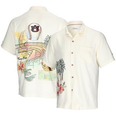 Men's Tommy Bahama Gray San Francisco 49ers Coconut Point Frondly Fan Camp  IslandZone Button-Up Shirt