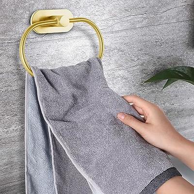 2pcs Bathroom Towel Holder, Round Self Adhesive Push Towel Hooks For  Bathroom, Hand And Dish Towels, No Drilling Required