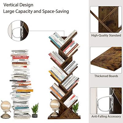 Gymax 5-Tier Tree Bookshelf with Wooden Drawer Display Storage