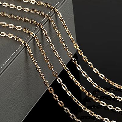 32.8 feet chain link thin stainless steel chain spool bulk necklace with  lobster clasp and rings for jewelry making diy bracelet anklet 