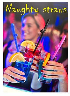 Wtowin 20 Pack Drinking Straws, Reusable Funny Pennis Straws, 19cm Plastic Straws For Bars, Hen Party, Wedding 20pcs-white