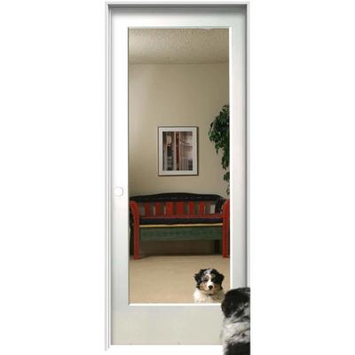 60 in. x 80 in. Right Hand Active Primed MDF Glass 10-Lite Clear True  Divided Prehung Interior French Door