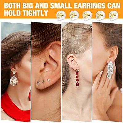 14K Solid Gold Earring Backs Silicone Rubber Plastic Ear Piercing Earing  Backings Replacement for Stud Drop Fishook Hypoallergenic Stopper 