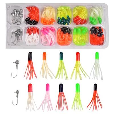 Soft Plastic Fishing Lure Jig Head Hook Kit,17pcs/110pcs Grub Worm