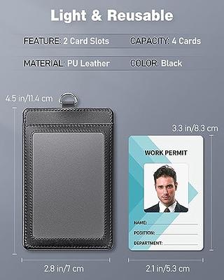 Uniclife Vertical Leather ID Badge Holder and Retractable