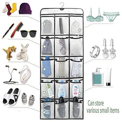 Zober Hanging Shoe Organizer for Closet - 10-Shelf Hanging Shoe Rack w/Side Mesh Pockets - 1 Pack Space Saving Shoe Holder (Brown)