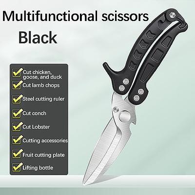 Multifunctional Kitchen Scissors Cutting Knife Plate Stainless