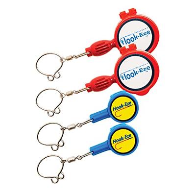 HookEze Fly Fishing Safe Knot Tying Tool, Standard Blue & Large Red Combo -  for Fishing Hooks, Jig Heads, Flies, Line Cutter, Swivels, Safe Hook Covers  - Suitable for Bass, Kayak and