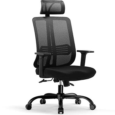 Hoffree Black Upholstered Mesh Ergonomic Home Task/Office Chair with  Adjustable Height/Headrest and Armrest with Lumbar Support POA8228318 - The  Home Depot