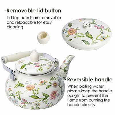 Porcelain Enameled Teakettle Japanese Tea Kettle No Whistling Tea Kettle  Insulated Teapot Enamel Teapot Whistle Pottery