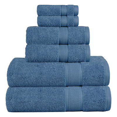 Modern Threads Organic Vines 6-Piece Cotton Bath Towel Set, Aqua