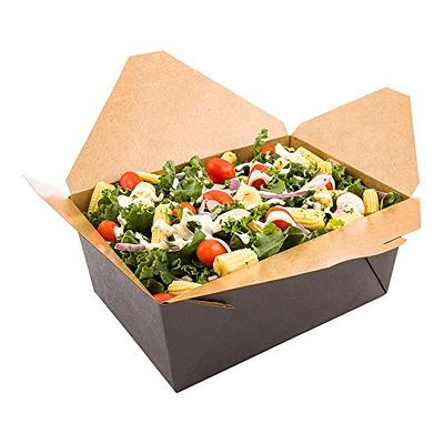 Restaurantware Bio Tek 77.8 Ounce to Go Boxes, 100 Disposable Bento Boxes - 3 Compartments, Tab Lock Closure, Kraft Paper Take Out Boxes, Serve Hot