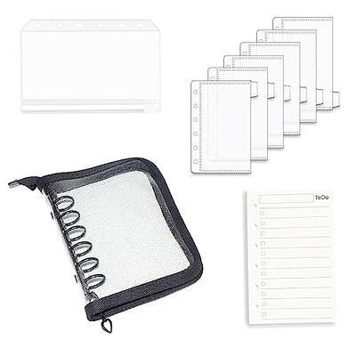 Antner A6 6-Holes Binder Pockets Notebook Refills Filler Organizer Envelope Bill Pouch Name Card Business Card Sleeves Pages 12 Pieces