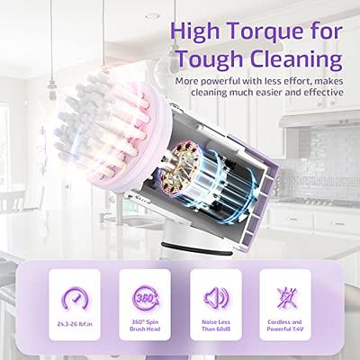 MGLSDeet Electric Spin Scrubber Rechargeable Cleaning Brush with 8  Replaceable Brush Heads, Cordless Electric Brush with Adjustable Extension  Handle
