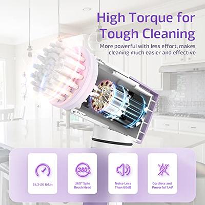 BENTISM Electric Spin Scrubber Multipurpose Cordless Handheld Cleaning  Brush with 5 Replaceable Brush Heads 360 Power Bathroom and Kitchen Cleaner  for