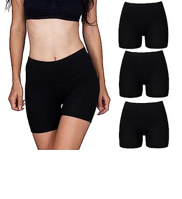 Emprella Slip Shorts 3-Pack Black Bike Shorts Cotton Spandex