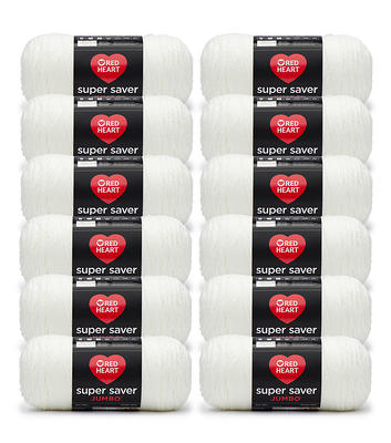 Red Heart Super Saver Jumbo Yarn 12 Bundle - Soft White - Yahoo Shopping