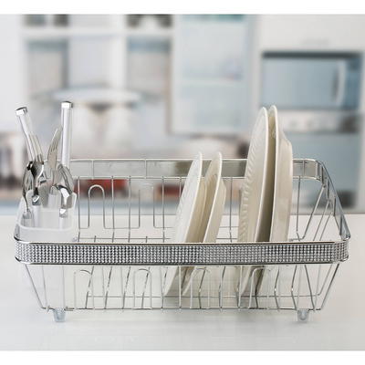 14.04 in.L x 9.95 in. W x 10.34 in. H Pink Standing Metal Kitchen Dish Rack  with Pallet W1401dx66858 - The Home Depot