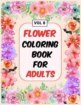 Easy Stain Glass Adult Coloring Books For Women : Adorable flowers Adult  coloring book stress relief stained glass designs (Paperback) 