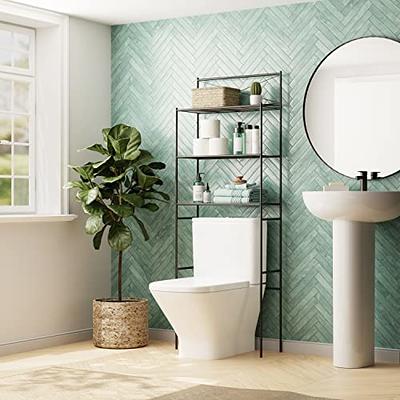 Spirich Home Bathroom Shelf Over The Toilet with 4 Cubbies