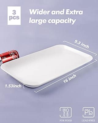 DELLING Large Serving Platter, 16 Inch Large Serving Tray Set, White  Porcelain Platters for Serving Food, Large Serving Trays for Party,  Entertaining