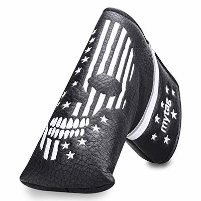 caiobob mytag Golf Blade Putter Head Cover Skull Skeleton Golf