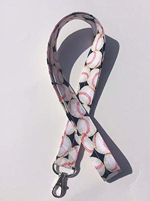 Baseballs Lanyard ID Badge Key Holder Keeper Fabric Black and White - Yahoo  Shopping