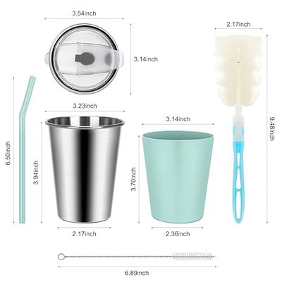 Vermida Kids Cups with Straws and Lids 12oz Spill Proof Toddlers Straws  Tumbler with Lids Stainless Steel Smoothie Sippy Cups with Lids Metal  Toddler Preschooler Cups with Lid for School Outdoor 12oz