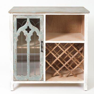 LuxenHome White Wood Storage Cabinet