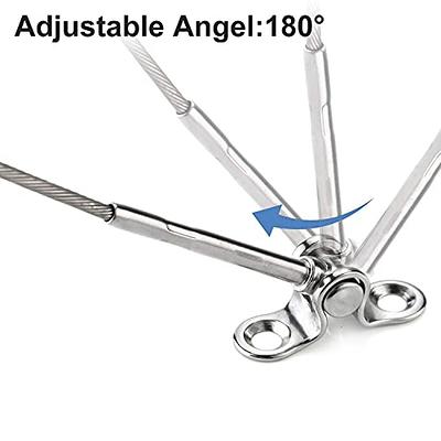 CKE 25 Pairs T316 Stainless Steel 180° Adjustable Angle Cable Railing  Hardware Kit 1/8 Wire Rope for Wood Post, Adjustable Swage Toggle  Turnbuckle Tensioner and End Fitting, Marine Grade - Yahoo Shopping
