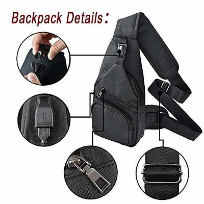 G4Free Sling Bags Men and Women Shoulder Backpack Small Cross Body Chest  Sling Backpack (Black)