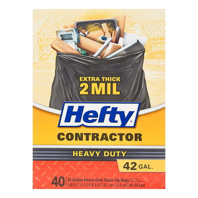 Hefty Heavy Duty Contractor Extra Large Trash Bags, 45 Gallon, 20 Count