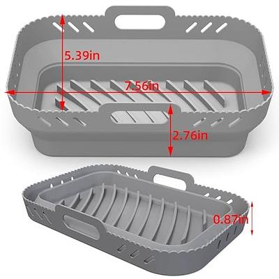 Rectangle Airfryer Silicone Basket Silicone Mold For Air Fryer Oven Baking  Tray For Ninja Reusable Pizza Pan AirFryer Accessorie