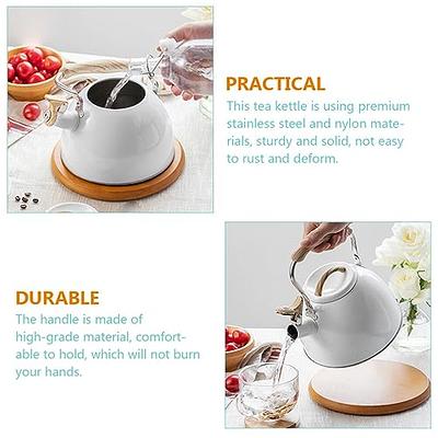 IKASEFU 85 OZ / 2.5 Liter Yellow Teapot Stove Top Whistling Tea Kettle  Stainless Steel Electric Tea Kettle Modern Tea Pots with Wood Pattern  Handle Induction Universal Base for Restaurant Family - Yahoo Shopping