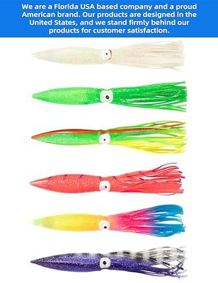 Goture 2pcs Fishing Squid Lures Soft Luminous Octopus Trolling Saltwater  Bait with Hook Octopus Jig 