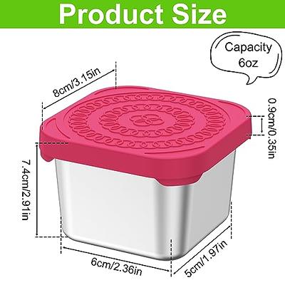 6oz Stainless Steel Snack Containers, Small Metal Food Storage Container  With Silicone Lids, For Of