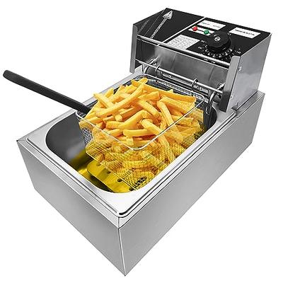 EVGTTI Commercial Electric Deep Fryer w/Basket & Lid, 11.4QT Countertop  Kitchen Frying Machine, Temperature Adjustable Stainless Steel French Fryer  for French Fries, Donuts, 2500W - Yahoo Shopping