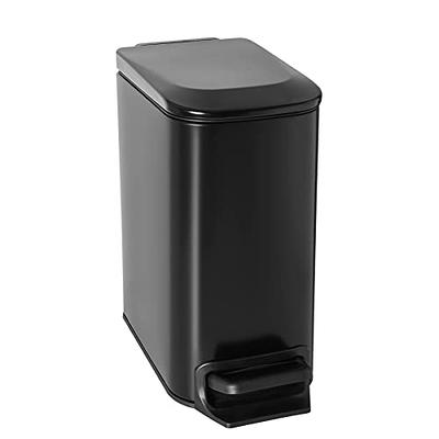 13 Gallon Steel Step Trash Can,Kitchen Trash Can with Lid & Inner Buckets ,  Stainless Steel Rectangular Garbage Bin , 50 L Pedal Soft Step Slow 