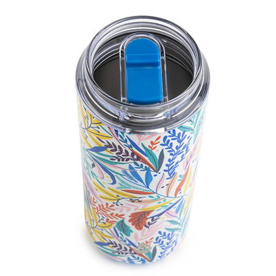 Tal Stainless Steel Tall Boy Water Bottle 18 oz, Blue Leaf