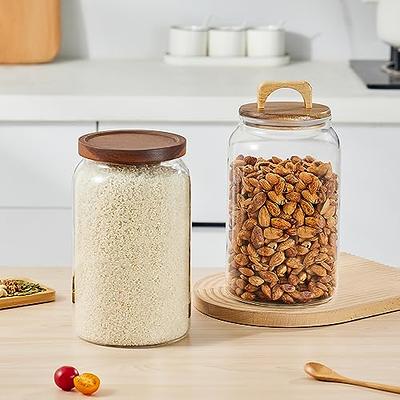 JoyJolt joyjolt elegant cookie jar. 2 large glass jar with lid